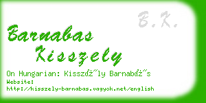 barnabas kisszely business card